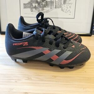 Kid Adidas Predator Soccer Cleats Black and Red